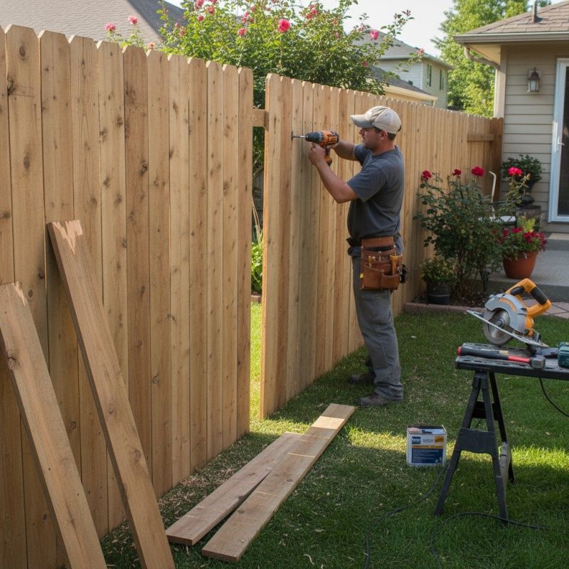 Leaning Fence Repair